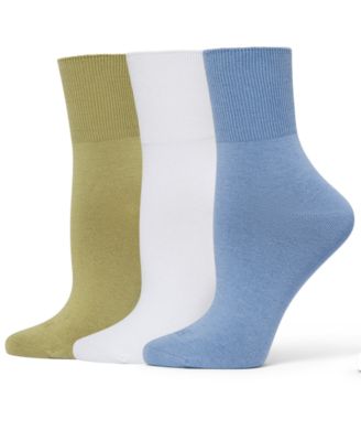 Women's 3-Pack Bobby Ribbed-Cuff Crew Socks U23317
