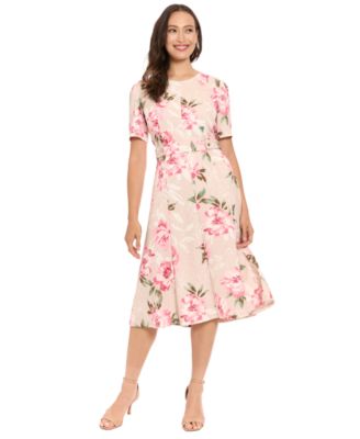 Petite Printed Short-Sleeve Dress