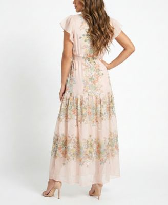 Petite V-Neck A-Line Long Dress