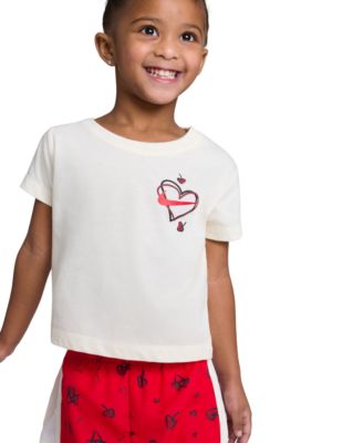 Girls' Toddler 2T-4T Cherry Crewneck T-Shirt and Dri-FIT Tempo Shorts, 2-Piece Set
