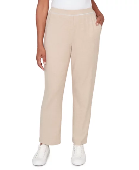 Petite Straight Leg Pull-On Pants - Fawn