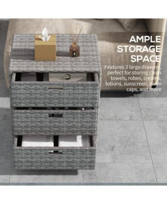 Patio Wicker Pool Cabinet, Rat Storage Cabinet Organizer