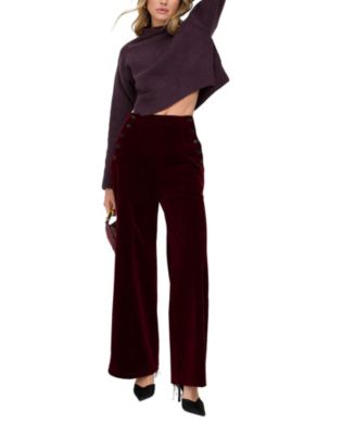 Women's Maiden Wide Leg Velvet Trouser