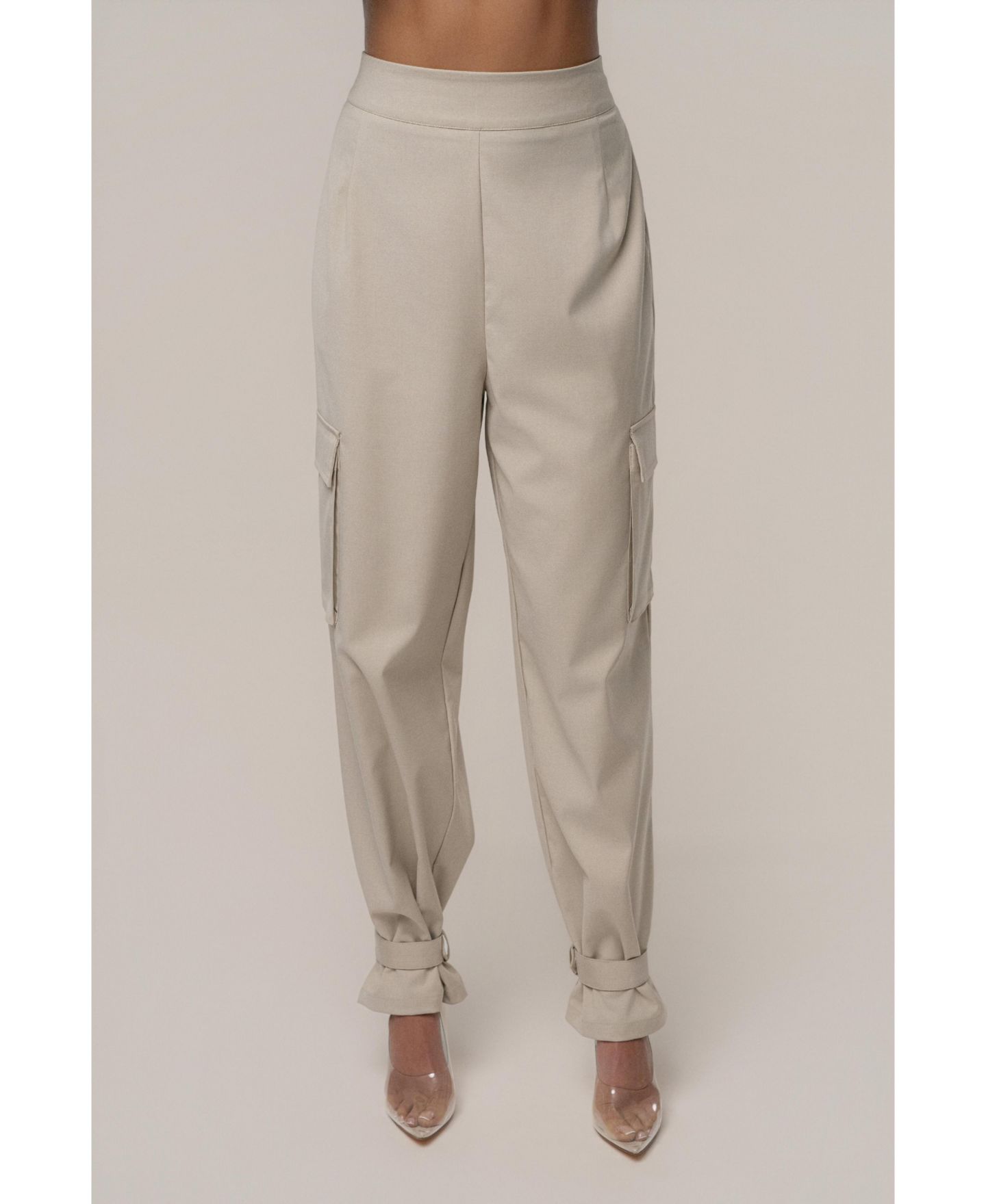 Женские брюки JLUXLABEL Autumn Flow Cargo, цвет: Бежевый — фото 1