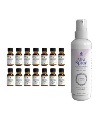 Lavender & Sea Salt Mist Spray + 14-Pack Essential Oil Gift Set for Aromatherapy & Wellness