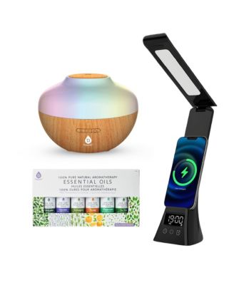 Workstation Wellness Bundle – Diffuser, 6 Oils & 3-in-1 LED Desk Lamp