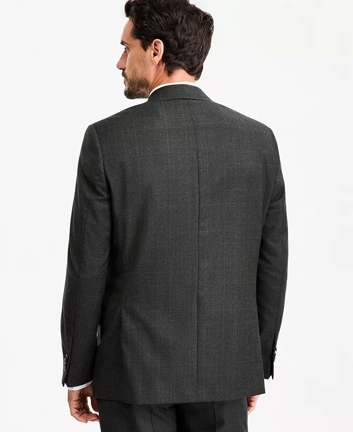 Men's Classic-Fit Wool-Blend Stretch Plaid Suit Separate Jacket - thumbnail 4