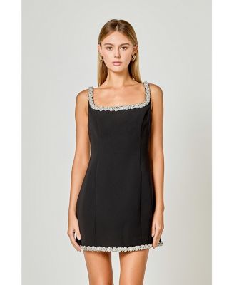 Women's Rhinestone Tape Mini Dress