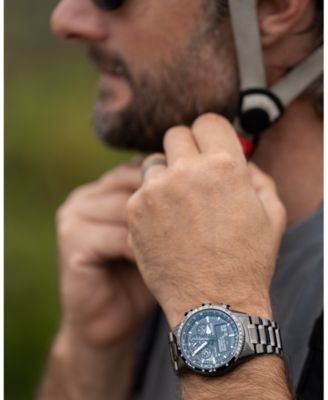 Men's Promaster Skyhawk U830 Analog-Digital Gray Stainless Steel Bracelet Watch 43mm