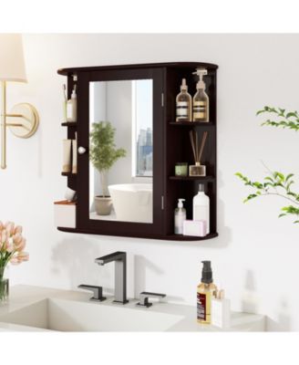 Volenca Wall-Mounted Bathroom Mirror Cabinet with Storage Shelves