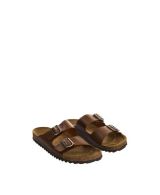 Genuine Leather Sandals with Double Buckle