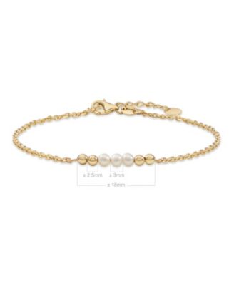 Freshwater Pearl Chain Bracelet in 14K Gold, 2.0 grams.
