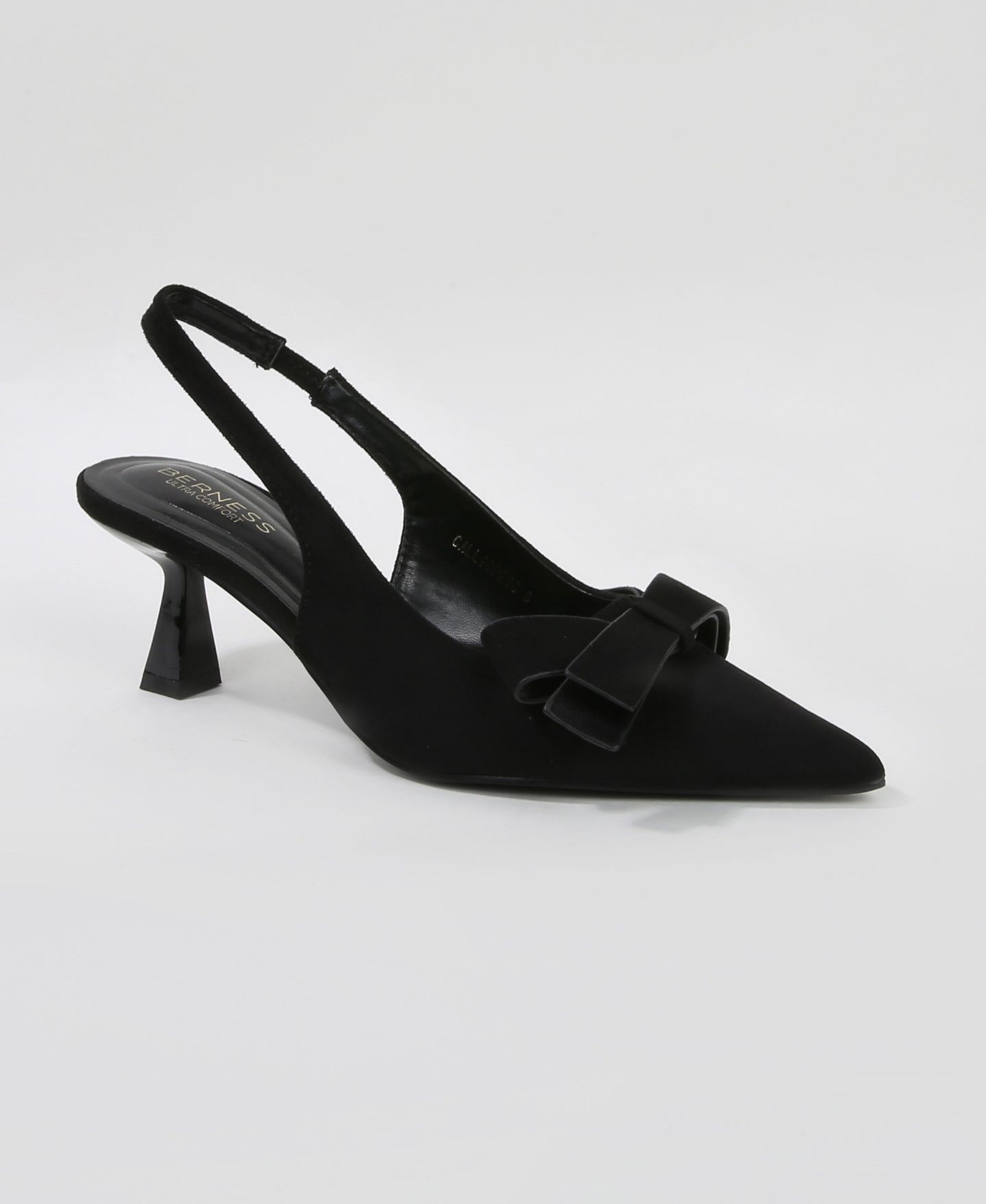 Женские туфли BERNESS Calliope Asymmetrical Bow Kitten Heels, цвет: Чёрный — фото 1