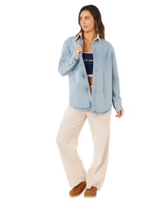 Women's Surf Side Relaxed Collared Denim Jacket