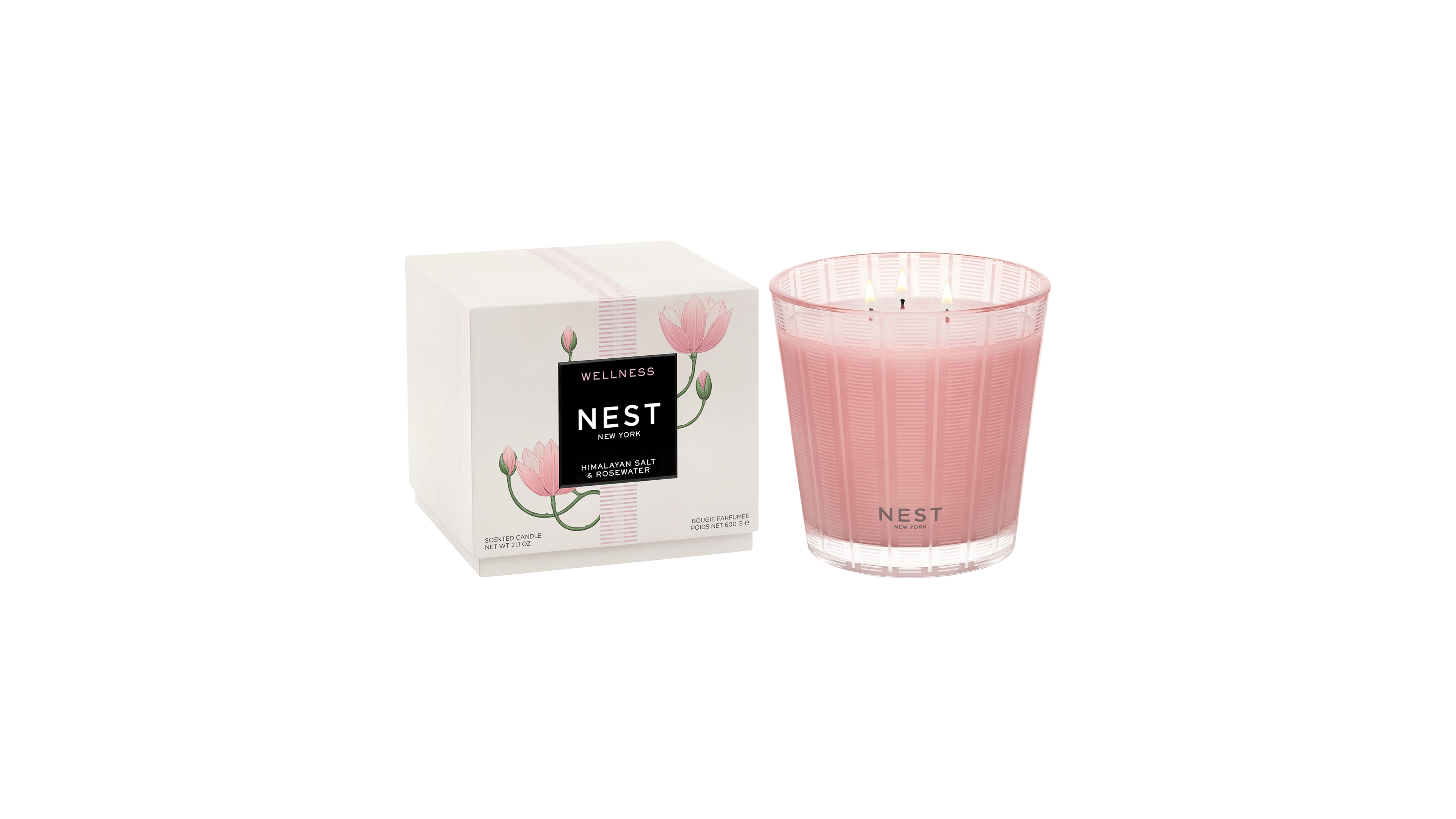 Nest New York Rosewater and Geranium 3-Wick Candle, 21.1 oz.