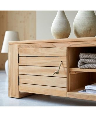 Solid Teak TV Cabinet Entertainment Unit TV Stand