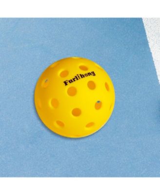 Outdoor Pickleball Balls 16 Pack with 40 Holes Official 74mm Size Durable Practice Balls with Portable Mesh Bag for All Skill Levels