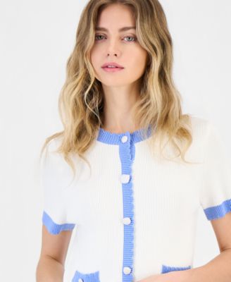 Bennet Rib Knit Short-Sleeve Sweater