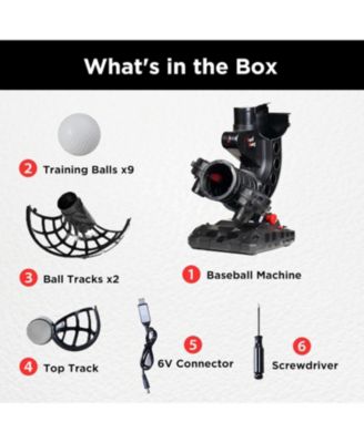 Portable Baseball Pitching Machine with 4 Adjustable Angles and 3 Pitch Speeds Includes 9 Training Balls Battery