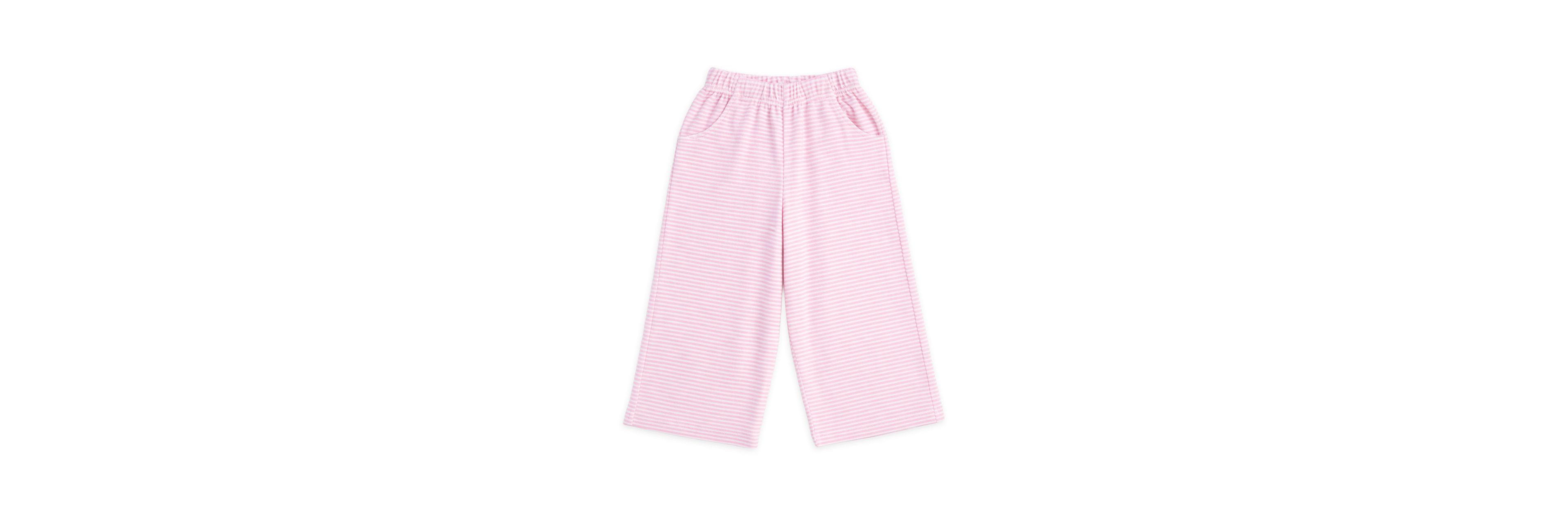Florence Eiseman Girls Stripe Terry Wide Leg Pant