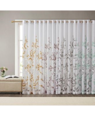 Printed Grommet Window Curtain Panel, 50" W x 84" H, Lightweight Semi-Sheer, Single Panel