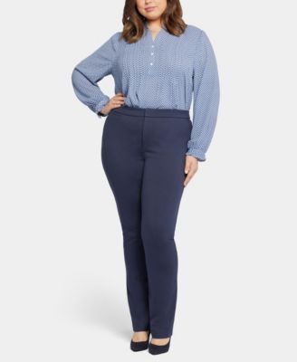 Plus Size Slim Trouser Mid-Rise Pants