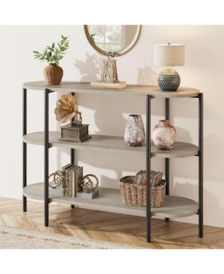 Console Table, 3 Tier Industrial Metal Sofa Table, Behind Couch Table, Farmhouse Hallway Table for Entry