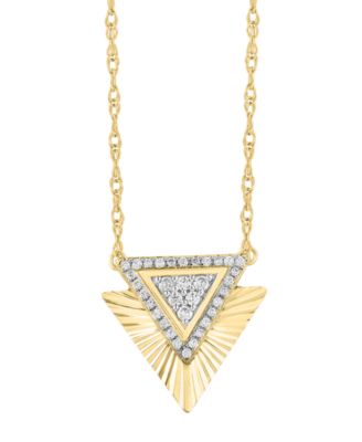 Diamond Pendant Necklace (1/5 ct. t.w.) in 10k Yellow Gold 