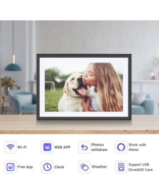 10.1 Inch Smart Digital Calendar and Photo Frame HD Touch Screen Family Organizer with Meal Planner Duty Chart and Weather Black and White