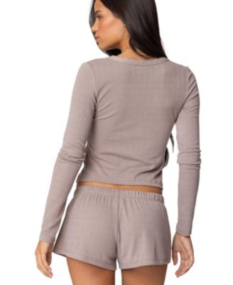 Women's Keely Pointelle Henley Top