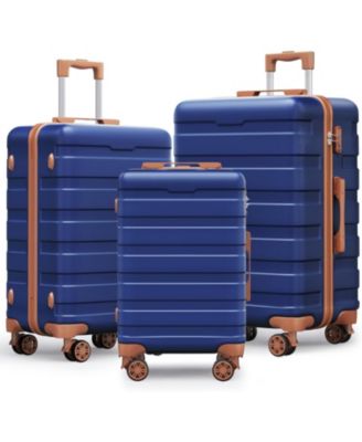 3 Piece Hardshell Luggage Set with Spinner Wheels TSA Lock and Aluminum Telescopic Handle