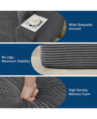 108" Modular Sectional Sofa - L Shaped Boneless Cloud Couch with 67.5" Chaise, Reversible L/R Facing, No Assembly Required