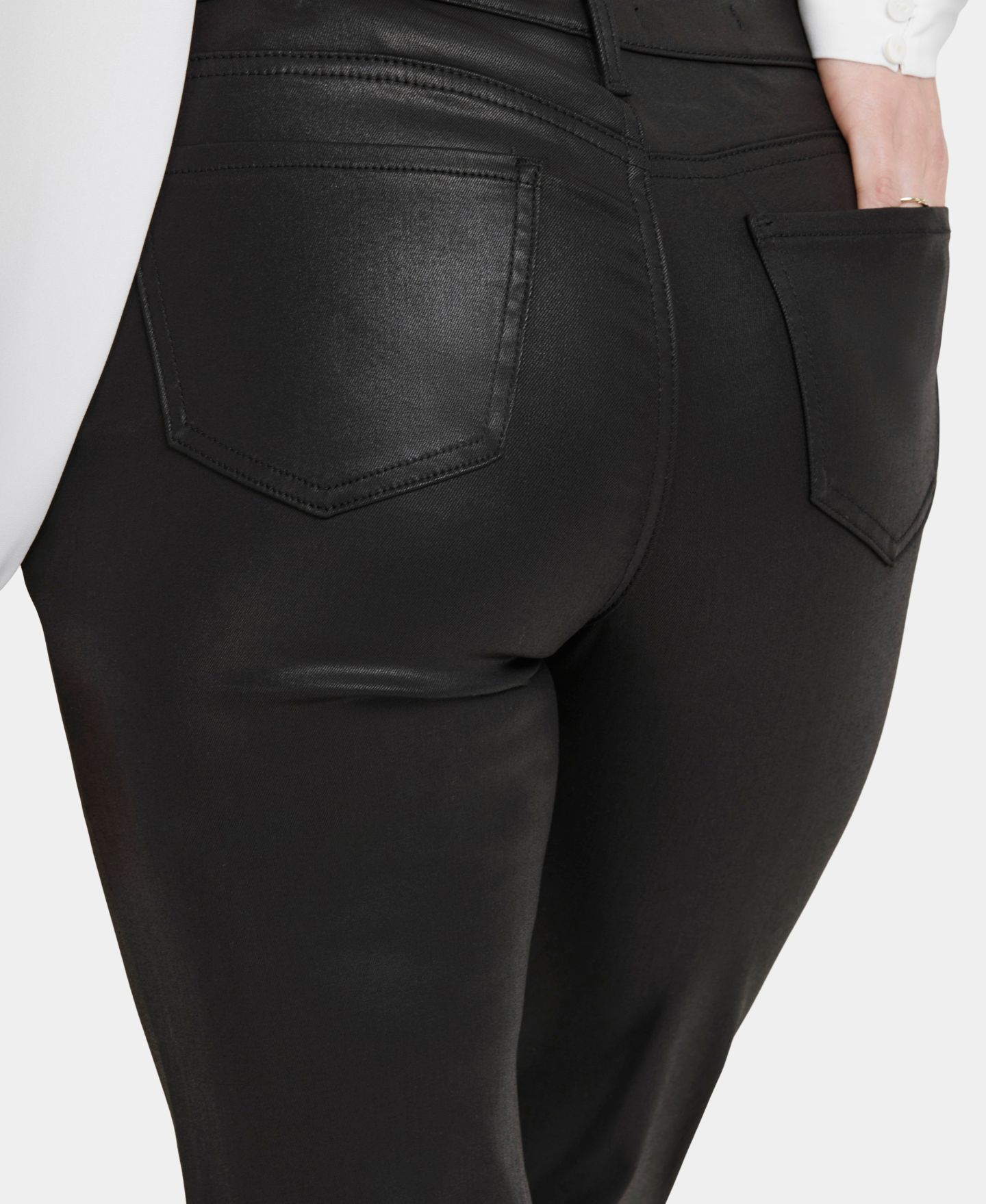 Женские джинсы NYDJ Petite Coated Marilyn Straight, цвет: Чёрный — фото 3