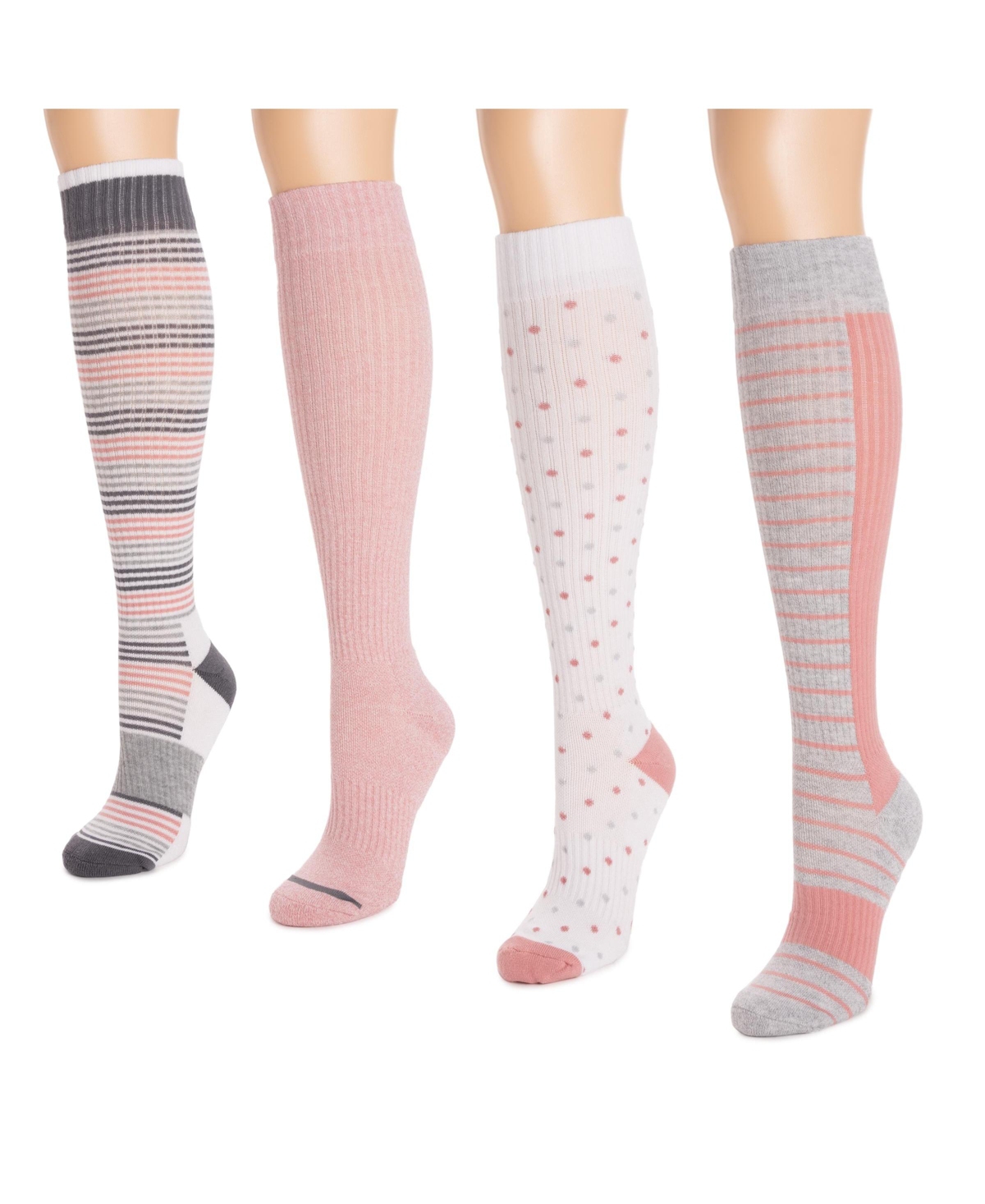 Muk Luks Women's 4pk Compression Sock-Wide