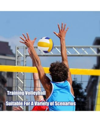 Official Size 5 Volleyball with Premium PU Leather and Soft Touch Surface Includes Ball Pump Inflation Needle and Mesh Carrying Bag