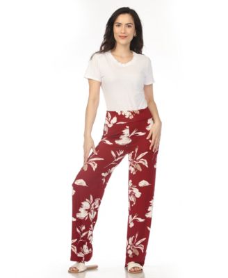 Women's High-Waist Floral Wide-Leg Pants