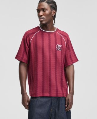 Men's Crochet-Stripe Relaxed T-Shirt