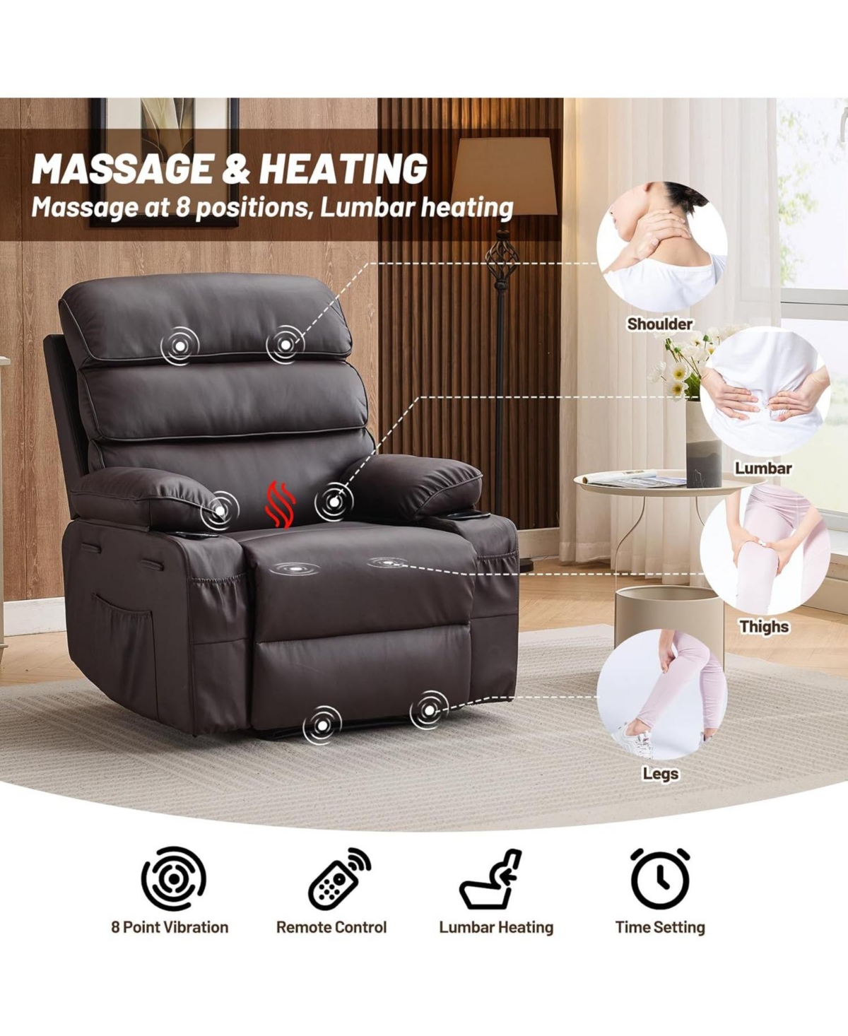 gaomon Recliner Chair Modern Ergonomic Lounge Single Sofa