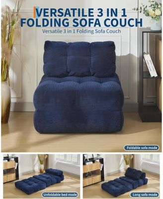 Folding Sofa Bed,Convertible Sleeper Chair with Pillows & Back Support,Portable Fold Out Chair Bed Boneless Couch,Sofa Lounge for Living Room