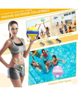 Pack of 6 Official Size 5 Volleyballs with Premium PU Leather and Soft Touch Surface Includes Ball Pump Inflation Needle and Mesh Bag