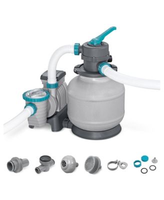2,200 Gallon Sand Filter Pump for Above Ground Outdoor Swimming Pools
