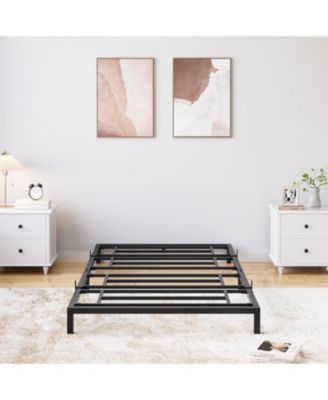  Twin Size Metal Bed Frame – Heavy Duty Platform Bed with Storage Space,Steel Support,No Box Spring Needed, Easy Assembly, Noise-Free