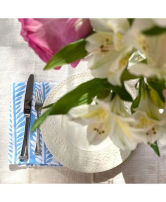 Blue Modern Vines Organic Napkins, 4-pack