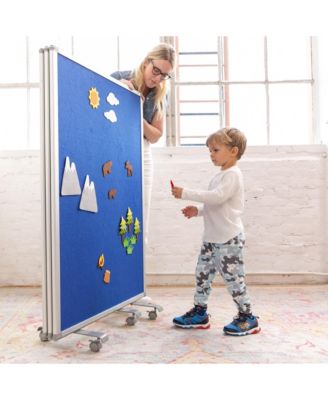 Mobile Dry-Erase and Flannel Room Divider
