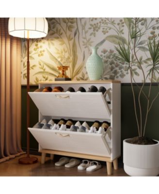 Shoes Storage Cabinet for Entryway Slim Freestanding Shoe Organizer