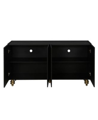 Modern Fluted Sideboard Buffet with 4 Doors and Adjustable Shelves for Kitchen and Dining Room