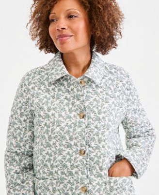 Women's Quilted Cotton Button-Front Jacket
