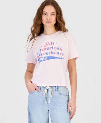 Juniors' American Sweetheart Graphic Print T-Shirt
