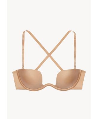 Women's Multiway Plunge Bra With Color and Transparent Straps