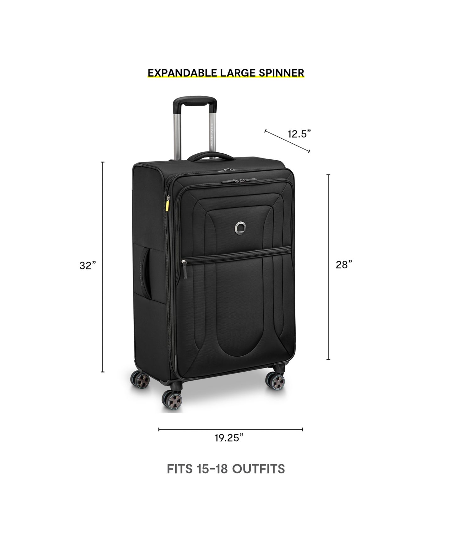 Чемодан Delsey Paris Shadow DLX Large Check-In Spinner, цвет: Чёрный — фото 4